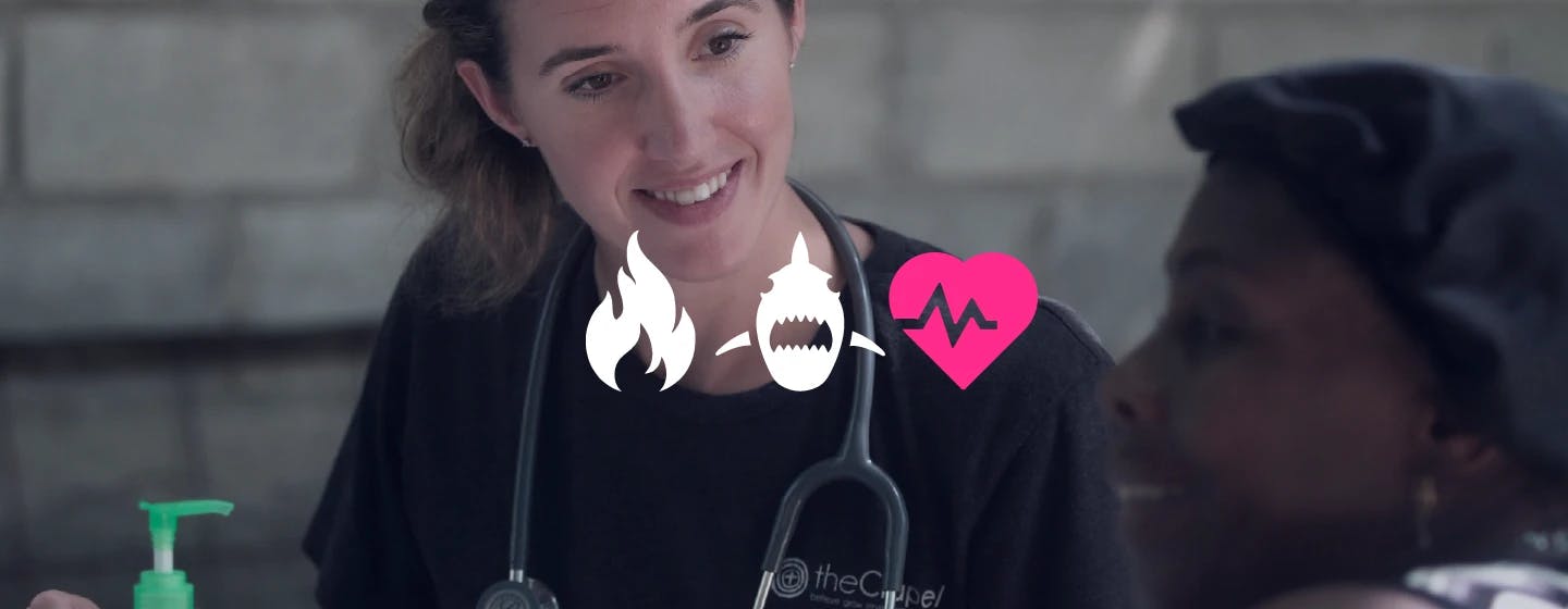 female doctor talking to patient overlaid with the firefish healthcare logo